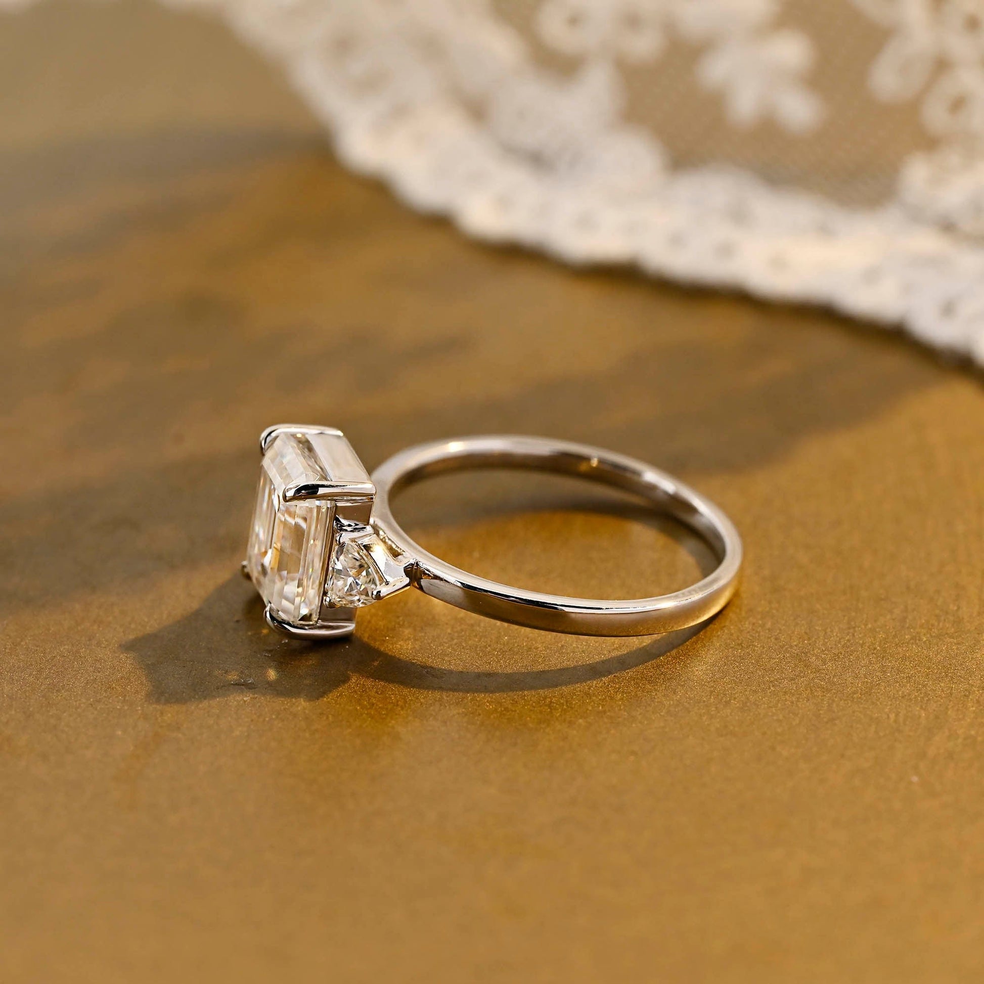2 CT Round Three Stones Lab Grown Diamond Engagement Ring