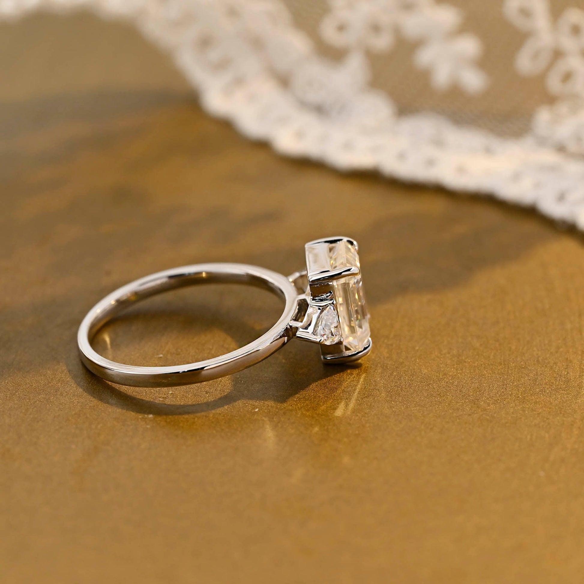 2 CT Round Three Stones Lab Grown Diamond Engagement Ring