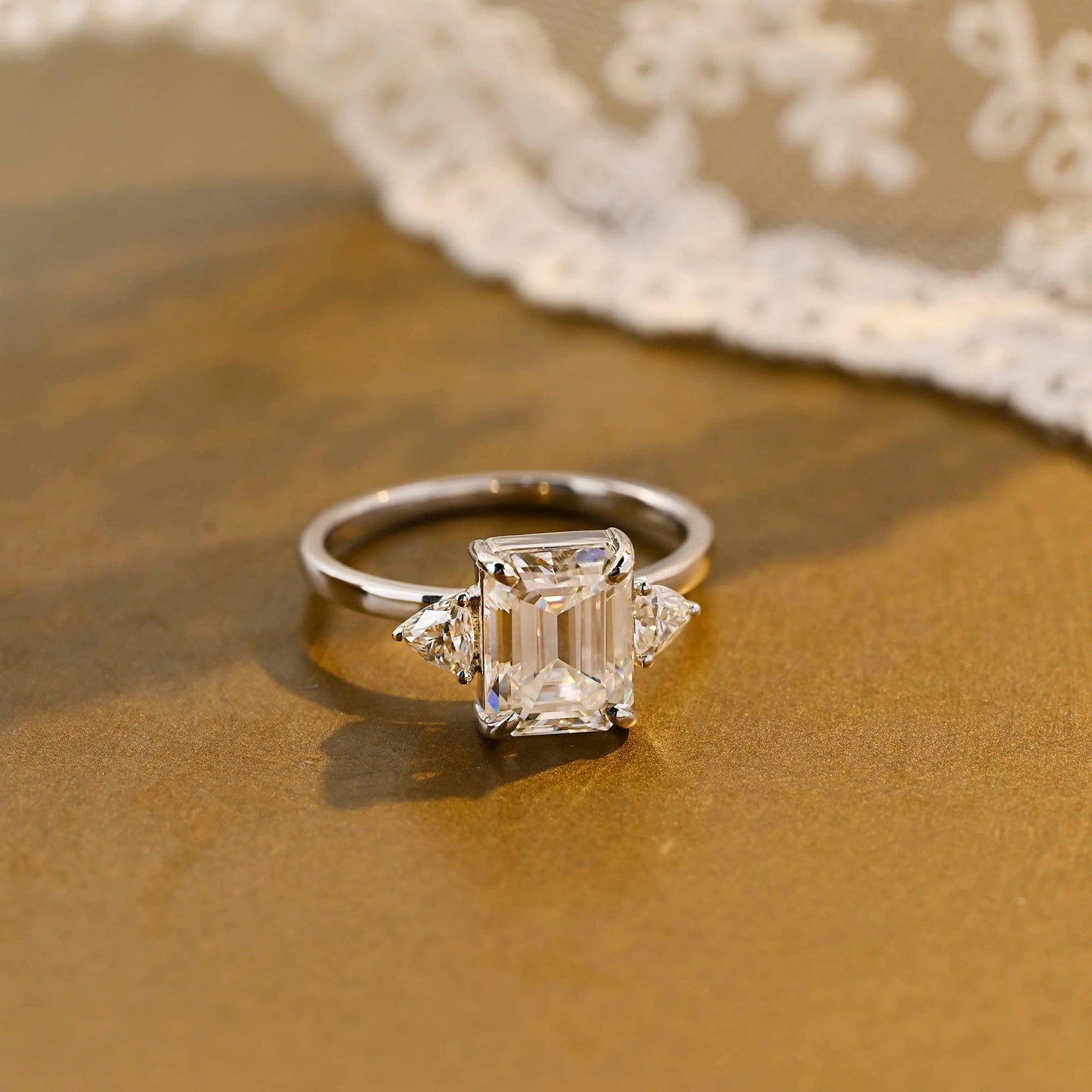 2 CT Round Three Stones Lab Grown Diamond Engagement Ring