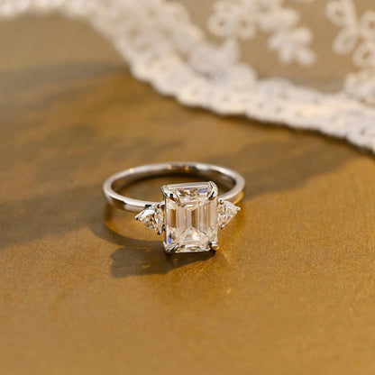 2 CT Round Three Stones Lab Grown Diamond Engagement Ring