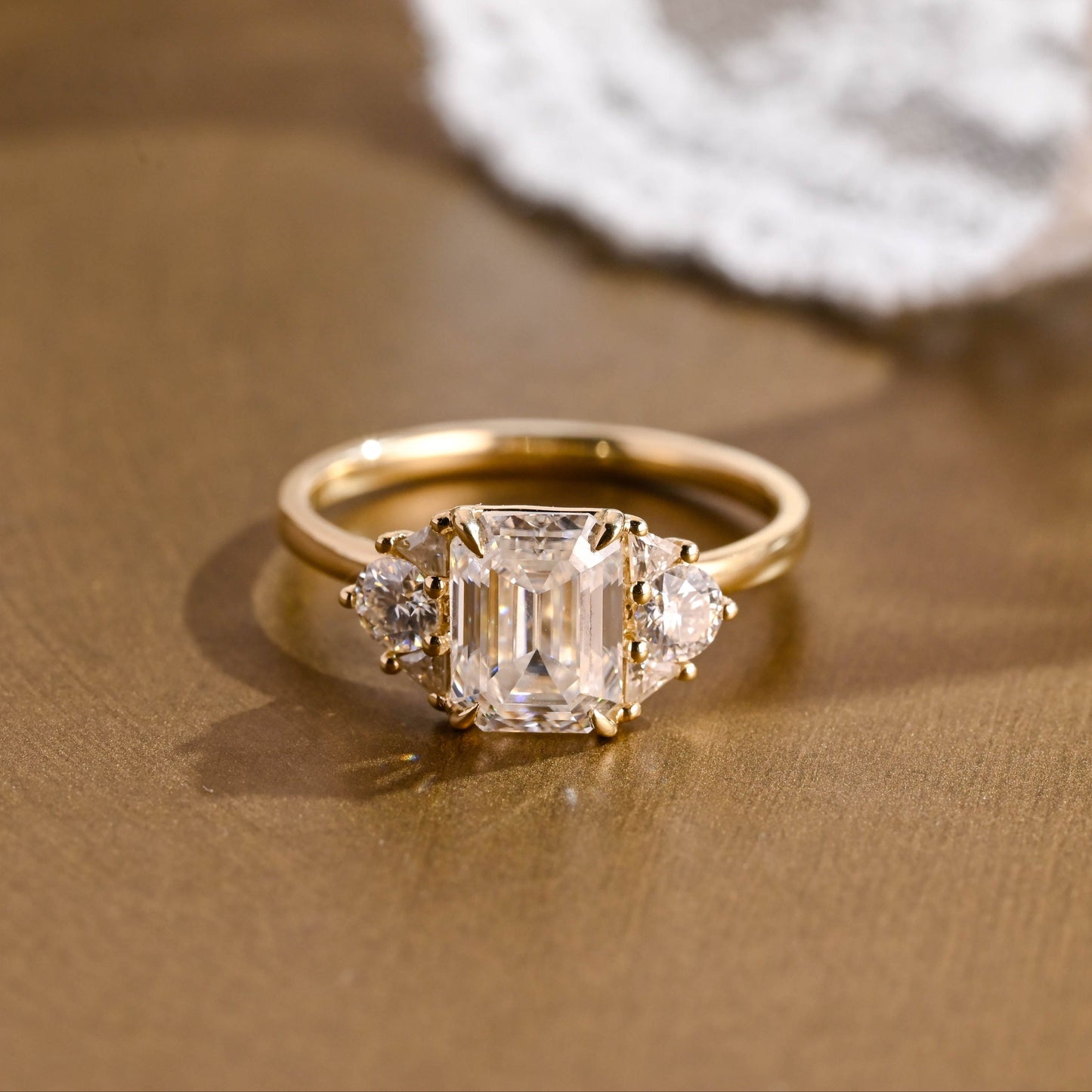 2 CT Round Three Stones Lab Grown Diamond Engagement Ring