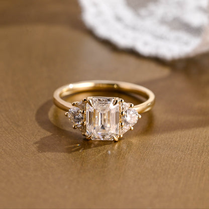 2 CT Round Three Stones Lab Grown Diamond Engagement Ring
