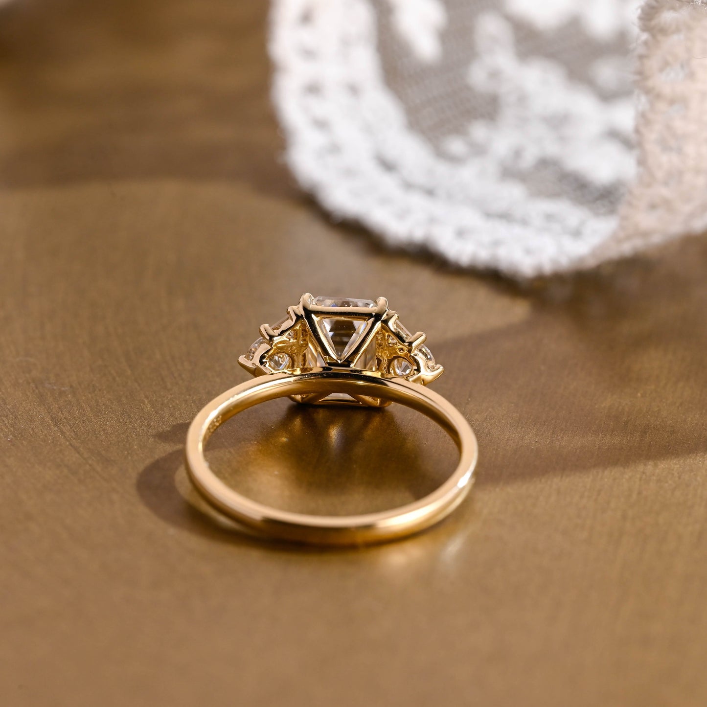 2 CT Round Three Stones Lab Grown Diamond Engagement Ring
