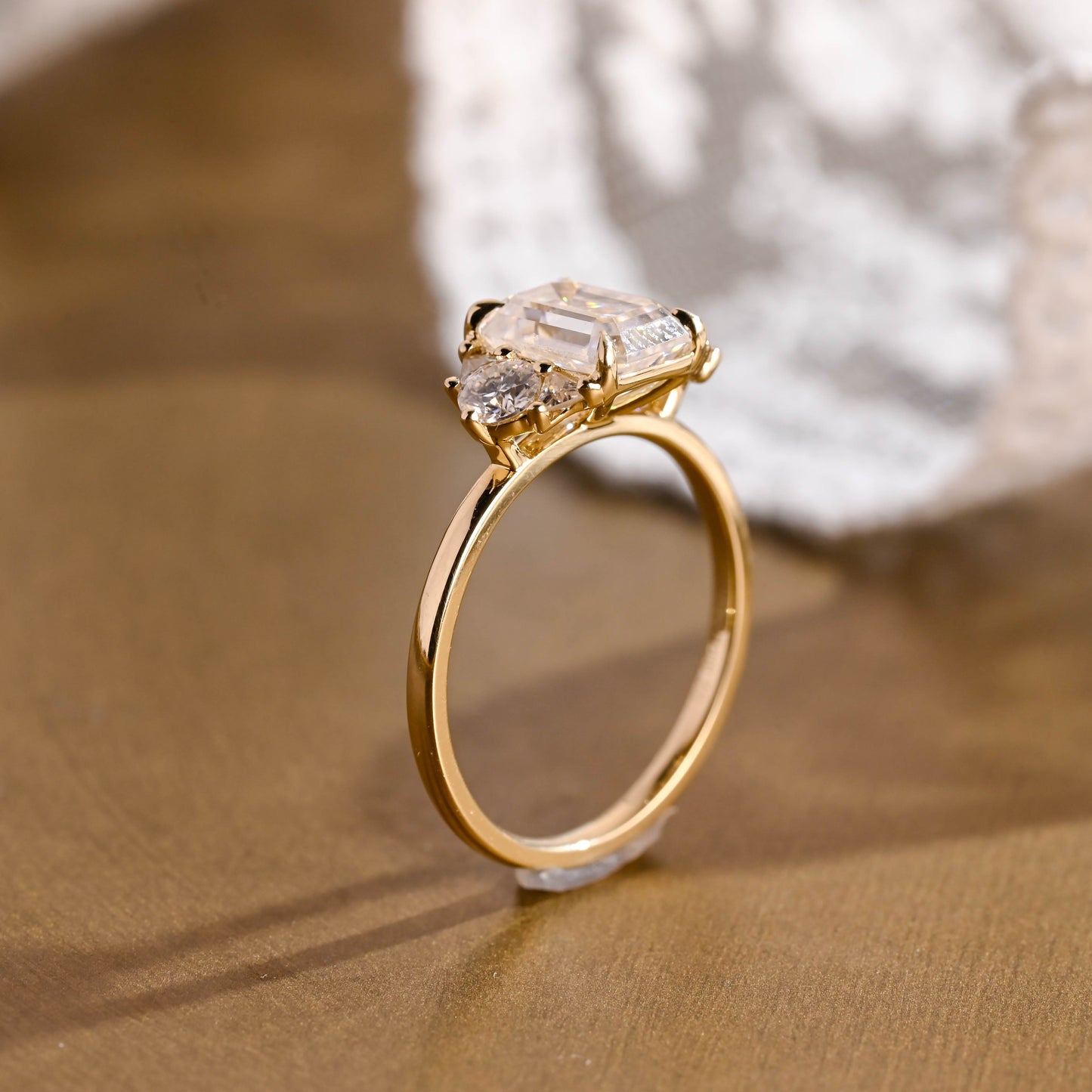 2 CT Round Three Stones Lab Grown Diamond Engagement Ring