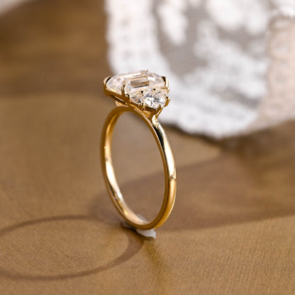 2 CT Round Three Stones Lab Grown Diamond Engagement Ring