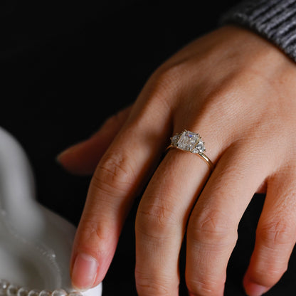 2 CT Round Three Stones Lab Grown Diamond Engagement Ring