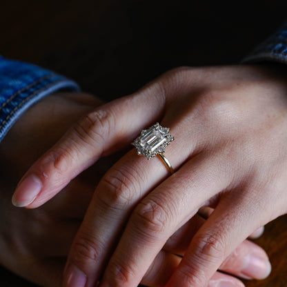 2 CT Round Three Stones Lab Grown Diamond Engagement Ring