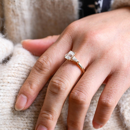 2 CT Round Three Stones Lab Grown Diamond Engagement Ring