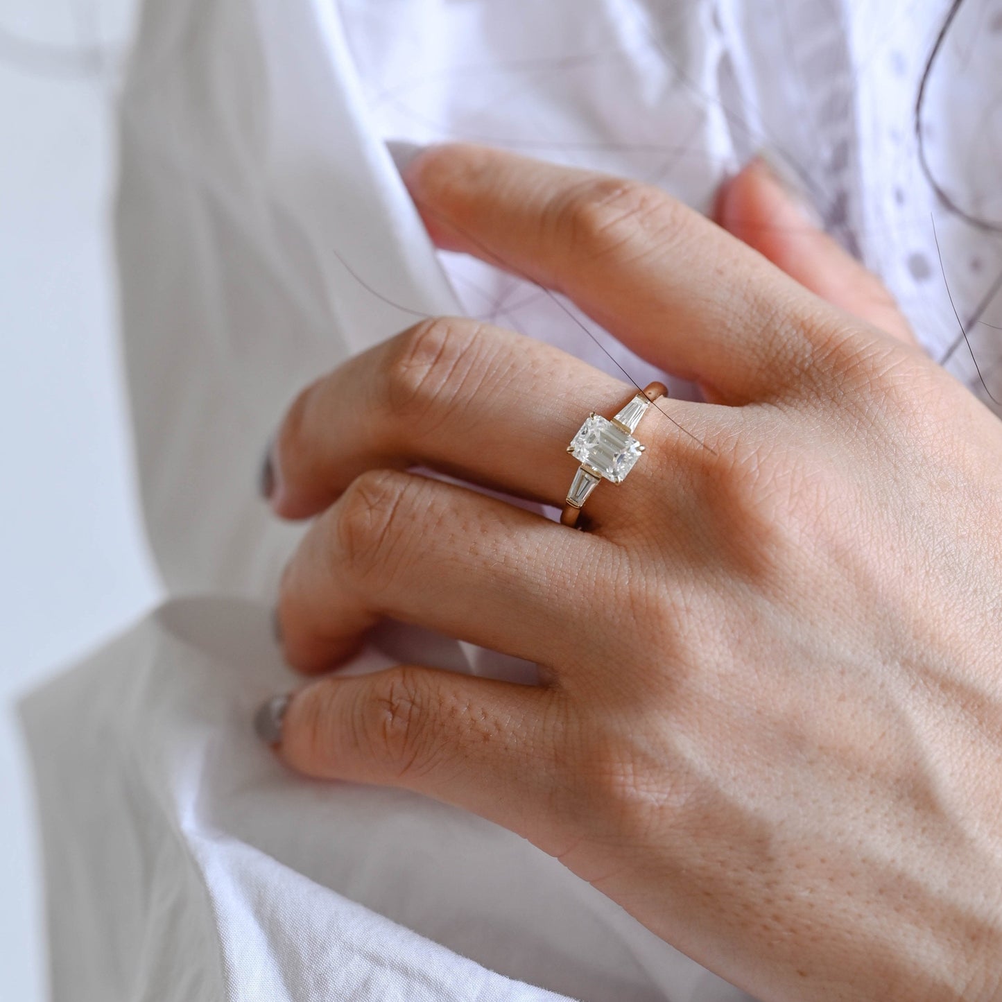 2 CT Round Three Stones Lab Grown Diamond Engagement Ring