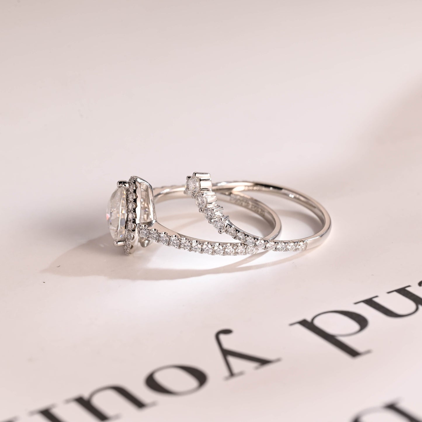 3.0 CT Round Pave Lab Grown Diamond Bridal Set