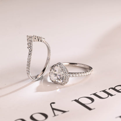3.0 CT Round Pave Lab Grown Diamond Bridal Set