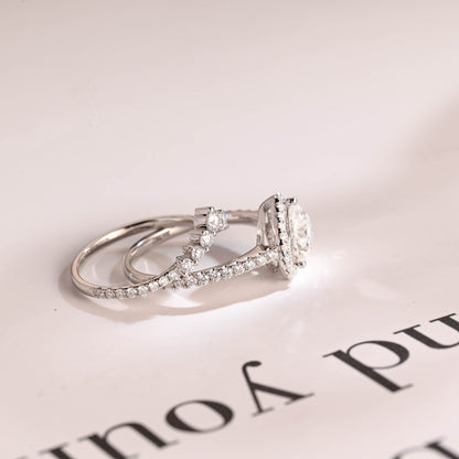 3.0 CT Round Pave Lab Grown Diamond Bridal Set