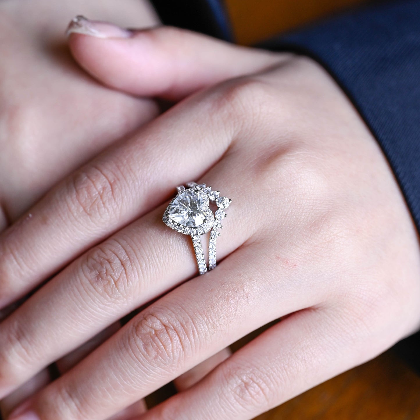 3.0 CT Round Pave Lab Grown Diamond Bridal Set