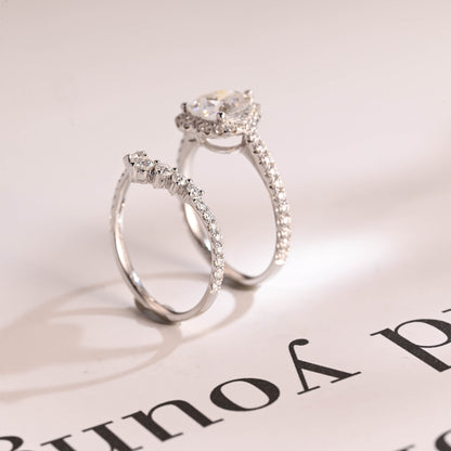 3.0 CT Round Pave Lab Grown Diamond Bridal Set