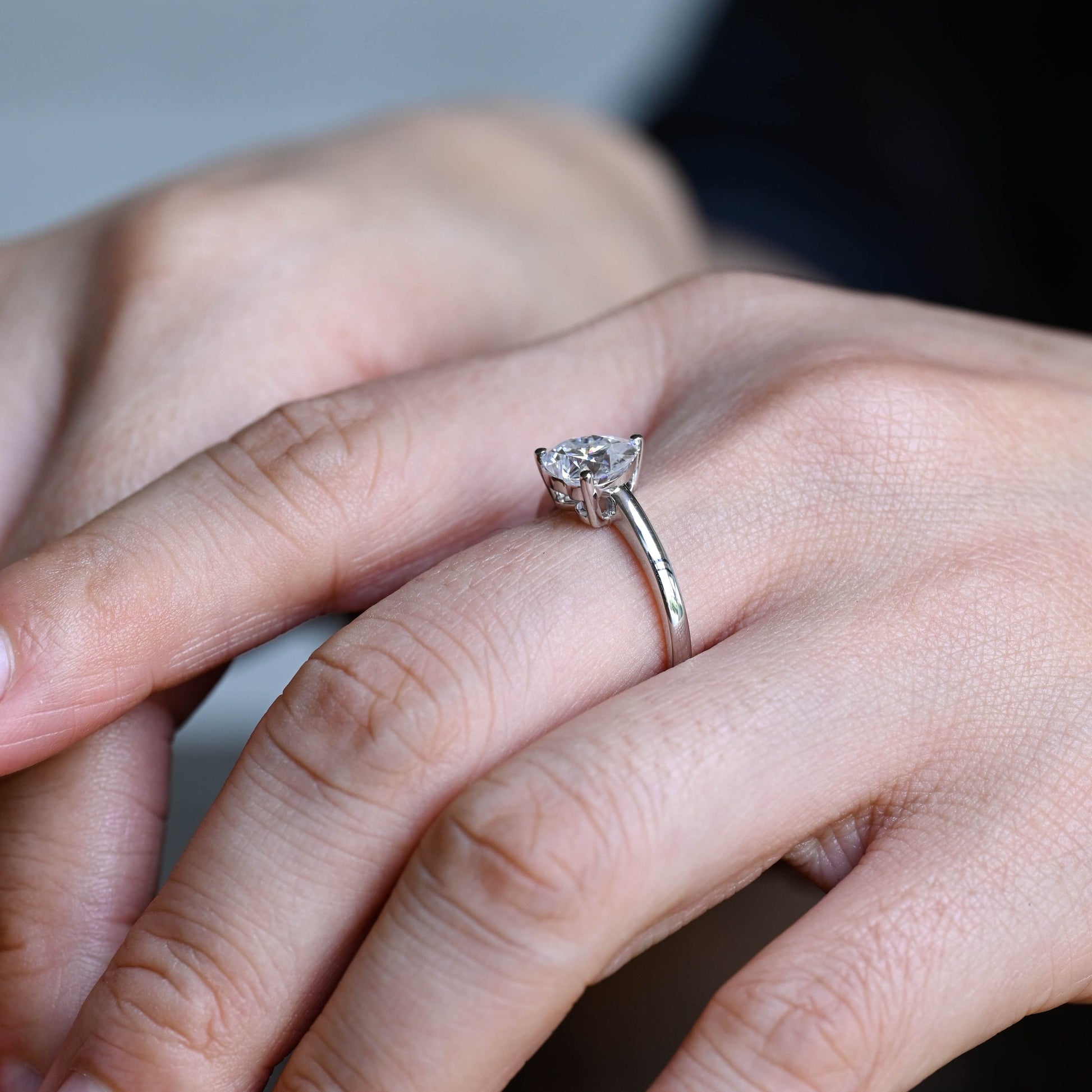 2 CT Round Three Stones Lab Grown Diamond Engagement Ring
