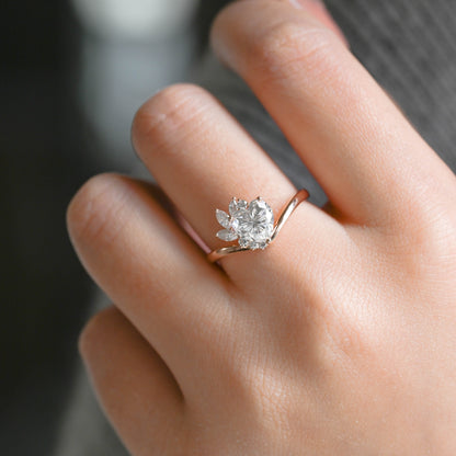 2 CT Round Three Stones Lab Grown Diamond Engagement Ring
