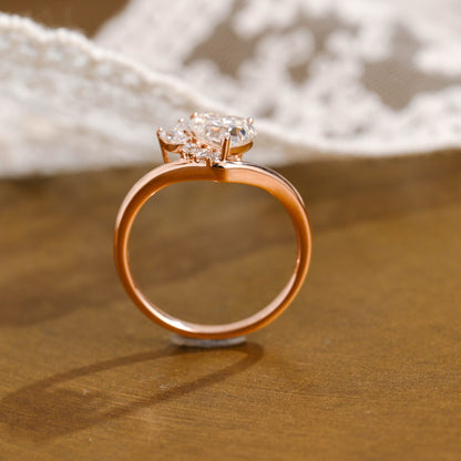 2 CT Round Three Stones Lab Grown Diamond Engagement Ring