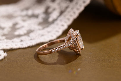 2 CT Round Three Stones Lab Grown Diamond Engagement Ring