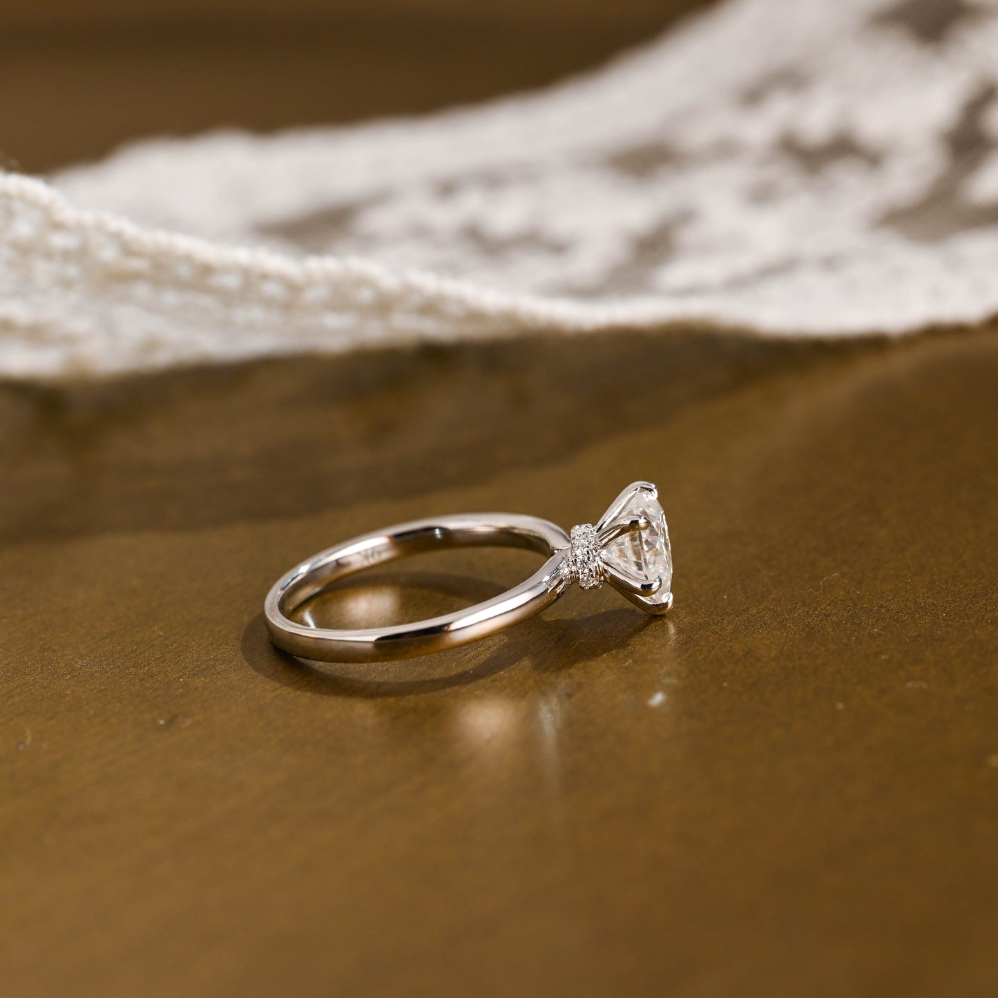 2 CT Round Three Stones Lab Grown Diamond Engagement Ring