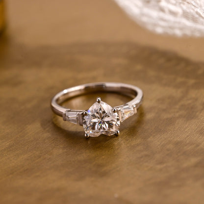 2 CT Round Three Stones Lab Grown Diamond Engagement Ring