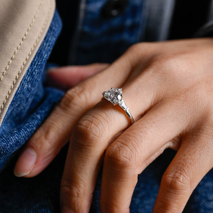 2 CT Round Three Stones Lab Grown Diamond Engagement Ring