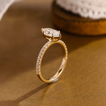 2 CT Round Three Stones Lab Grown Diamond Engagement Ring