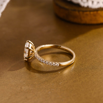 2 CT Round Three Stones Lab Grown Diamond Engagement Ring