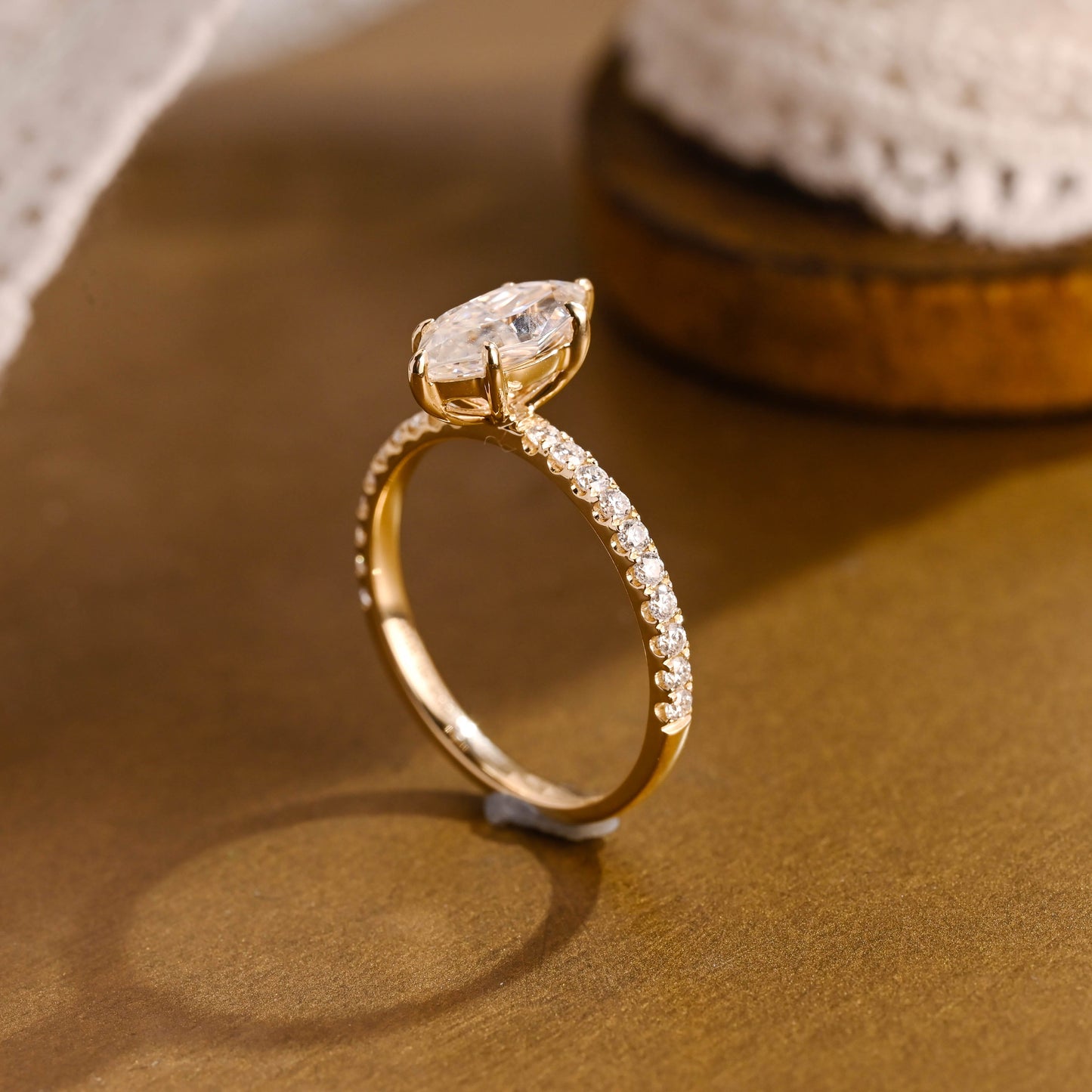2 CT Round Three Stones Lab Grown Diamond Engagement Ring