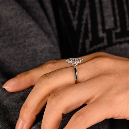 2 CT Round Three Stones Lab Grown Diamond Engagement Ring