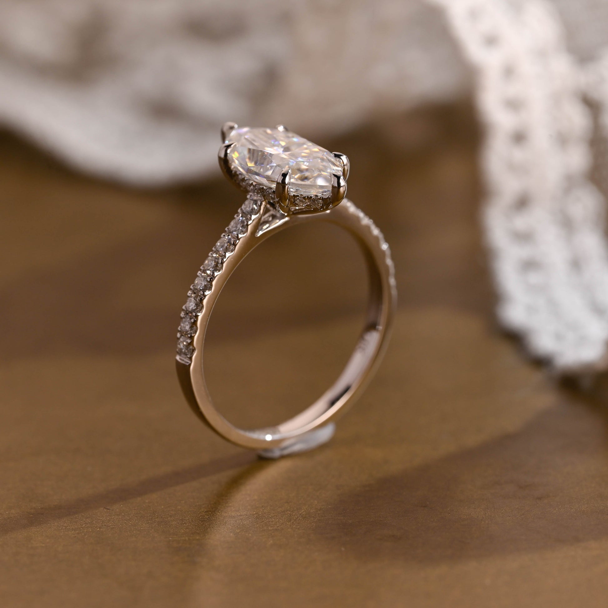 2 CT Round Three Stones Lab Grown Diamond Engagement Ring