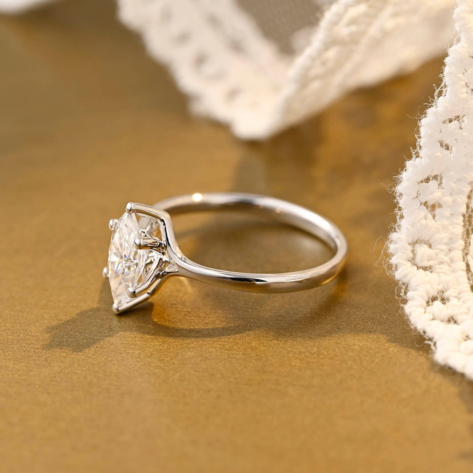 2 CT Round Three Stones Lab Grown Diamond Engagement Ring