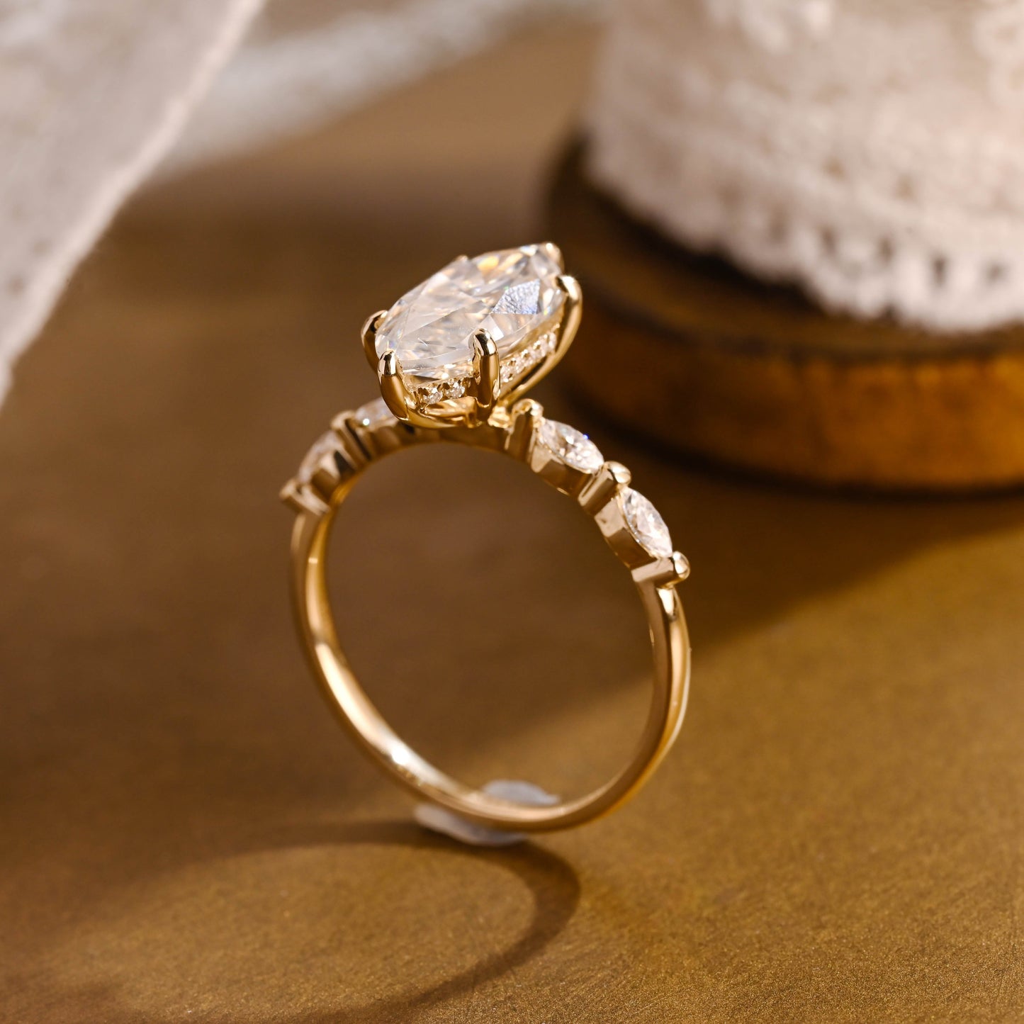 2 CT Round Three Stones Lab Grown Diamond Engagement Ring