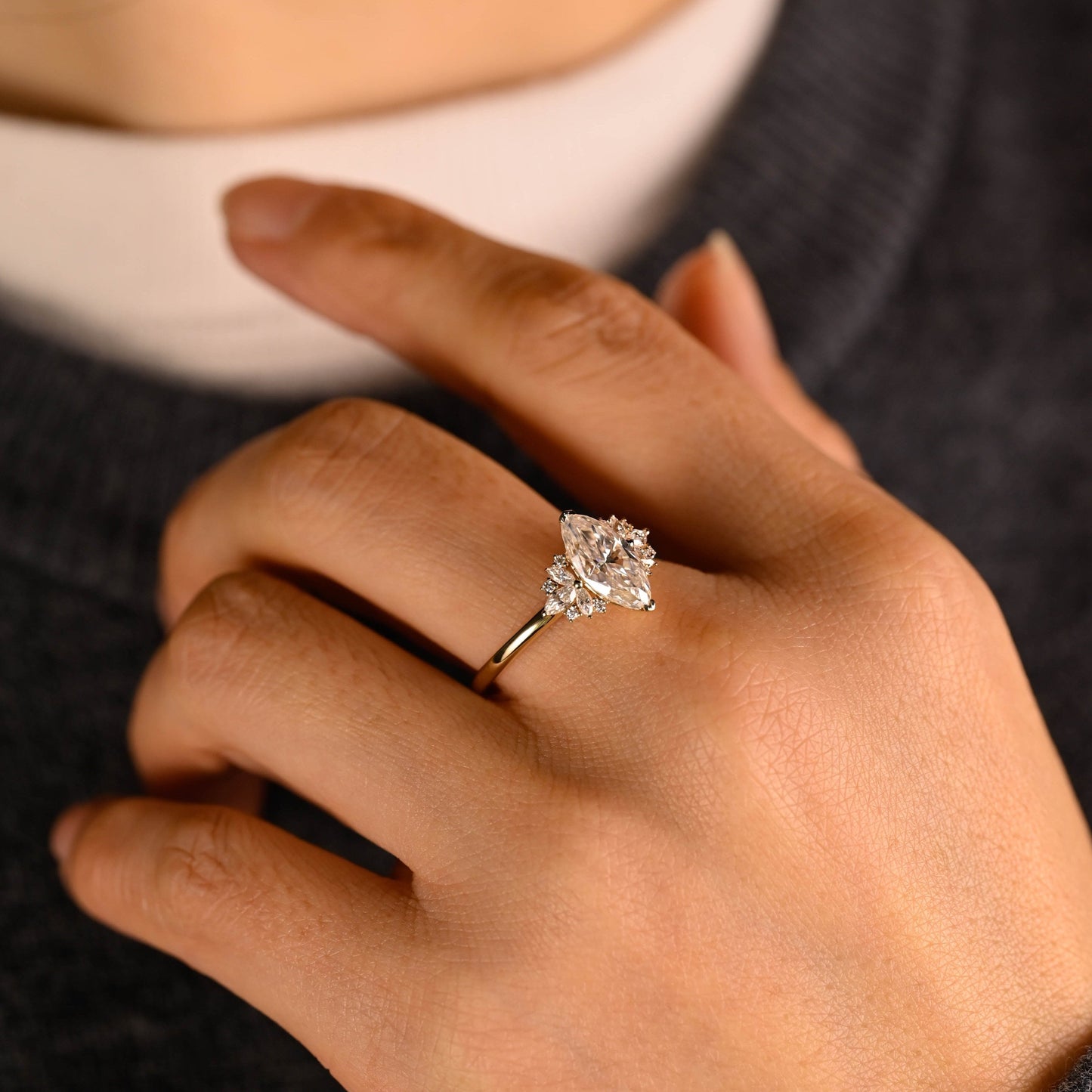 2 CT Round Three Stones Lab Grown Diamond Engagement Ring