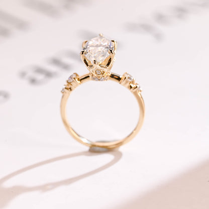 2 CT Round Three Stones Lab Grown Diamond Engagement Ring