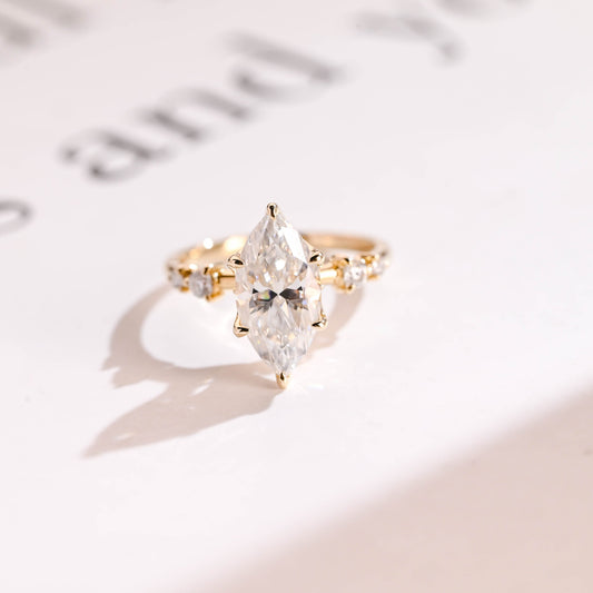 2 CT Round Three Stones Lab Grown Diamond Engagement Ring