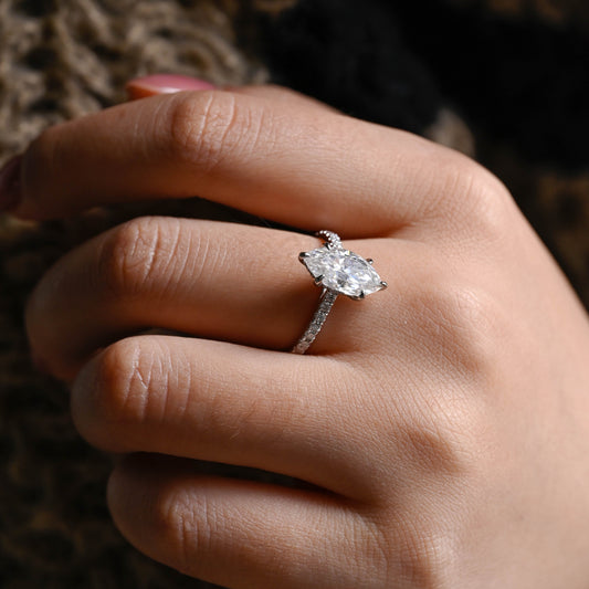 2 CT Round Three Stones Lab Grown Diamond Engagement Ring