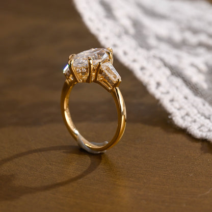 2 CT Round Three Stones Lab Grown Diamond Engagement Ring