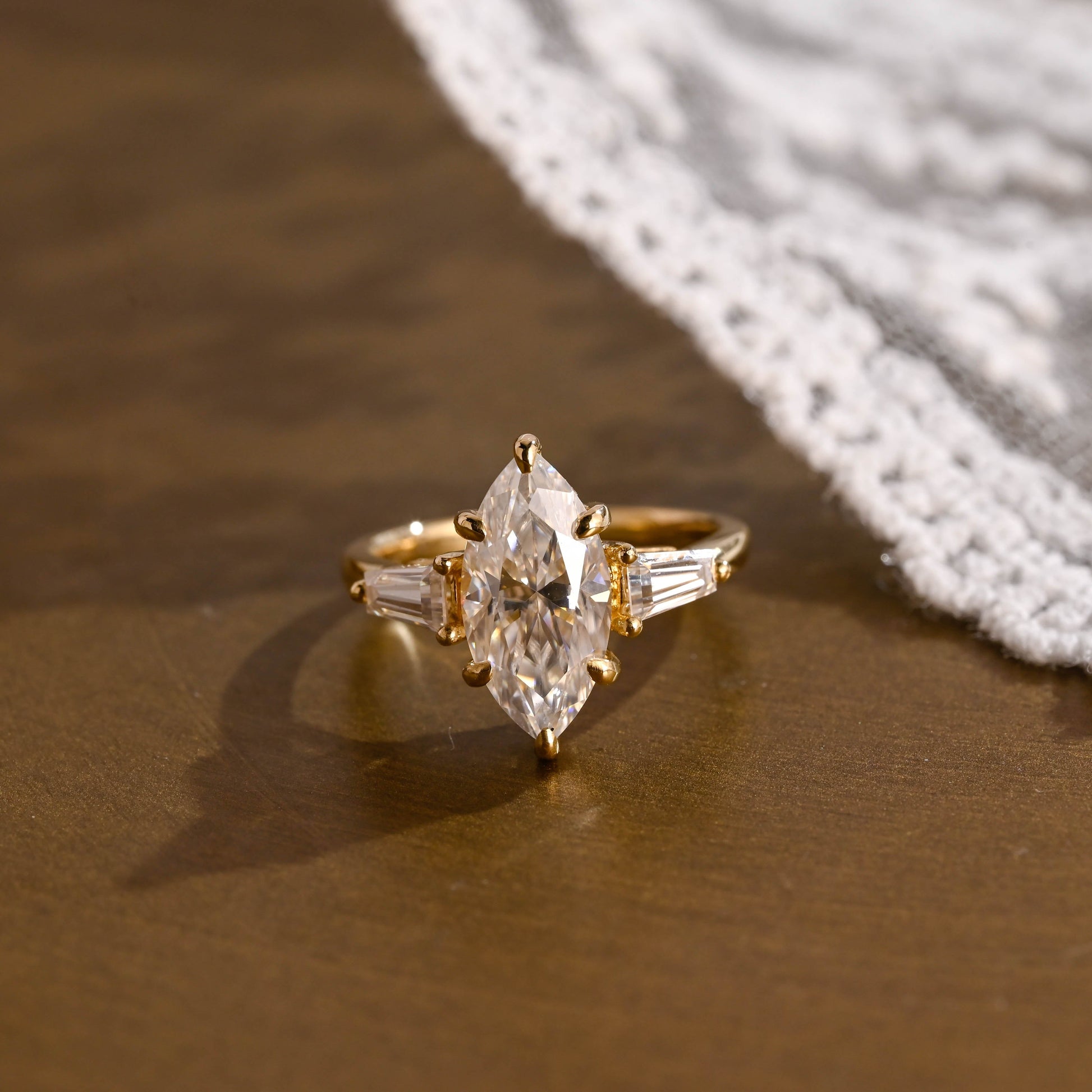 2 CT Round Three Stones Lab Grown Diamond Engagement Ring