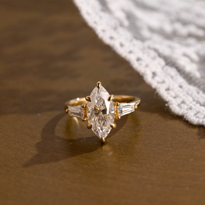 2 CT Round Three Stones Lab Grown Diamond Engagement Ring