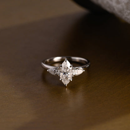 2 CT Round Three Stones Lab Grown Diamond Engagement Ring