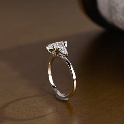 2 CT Round Three Stones Lab Grown Diamond Engagement Ring