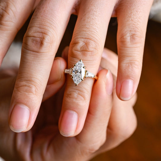 2 CT Round Three Stones Lab Grown Diamond Engagement Ring