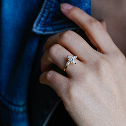 2 CT Round Three Stones Lab Grown Diamond Engagement Ring