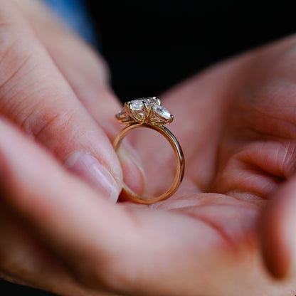 2 CT Round Three Stones Lab Grown Diamond Engagement Ring
