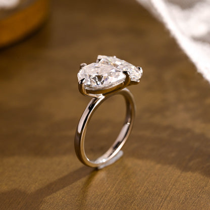 2 CT Round Three Stones Lab Grown Diamond Engagement Ring