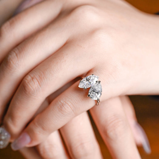2 CT Round Three Stones Lab Grown Diamond Engagement Ring