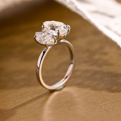 2 CT Round Three Stones Lab Grown Diamond Engagement Ring