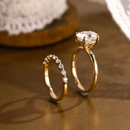 3.0 CT Round Pave Lab Grown Diamond Bridal Set