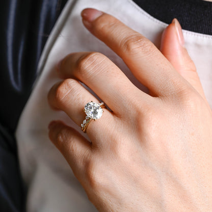 3.0 CT Round Pave Lab Grown Diamond Bridal Set