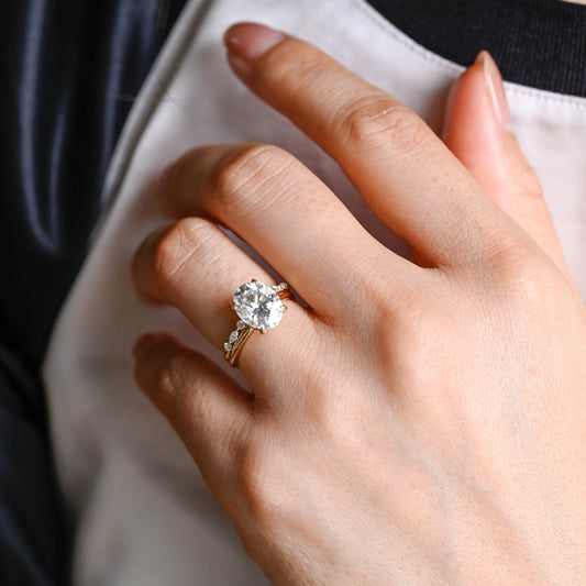 3.0 CT Round Pave Lab Grown Diamond Bridal Set